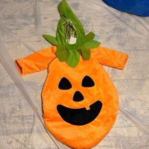 Pumpkin Costume Kids 0-6 Months Orange Excellent Plush Jack-O-Lantern